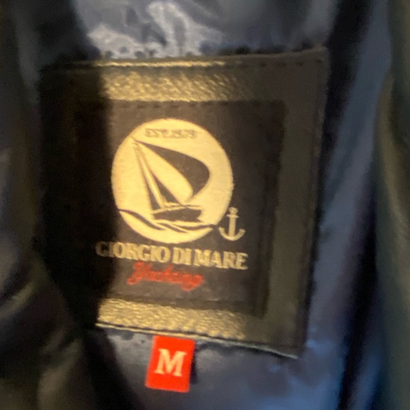 Giorgio Di Mare Dark Blue Leather Jacket : Medium Size - Picture 5 of 12